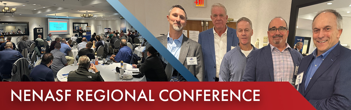 A photo collage of a busy conference room and the 2024 award presentation Transcript NENASF Regional Conference