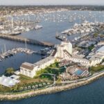 an aerial photo of the hotel on a sunny day