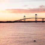 A sunrise view of newport harbor