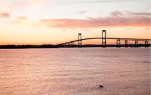 A sunrise view of newport harbor