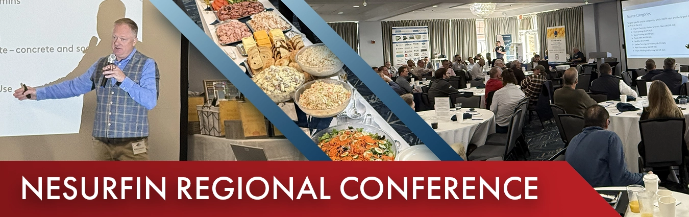 A collage of photos from the 2025 conference including speakers the audience and the buffet table